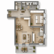 Moderne Erdgeschosswohnung mit Terrasse und Garten - Grundriss
