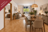 2-Zimmer-Wohnung in zentraler Altstadtlage mit Balkon und Tiefgaragenstellplatz - Wohn-Esszimmer_virtuell eingerichtet