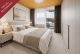 Gepflegte 2-Zimmer-Wohnung mit EBK, Garage und 2 Balkonen - Schlafzimmer_virtuell modernisiert