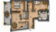Moderne 3-Zimmer-Wohnung mit Balkon, Aufzug und Tiefgarage - Grundriss