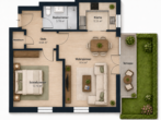 Kapitalanlage in gepflegtem Mehrfamilienhaus – 2-Zimmer-Wohnung mit Terrasse und Gartenanteil - Grundriss